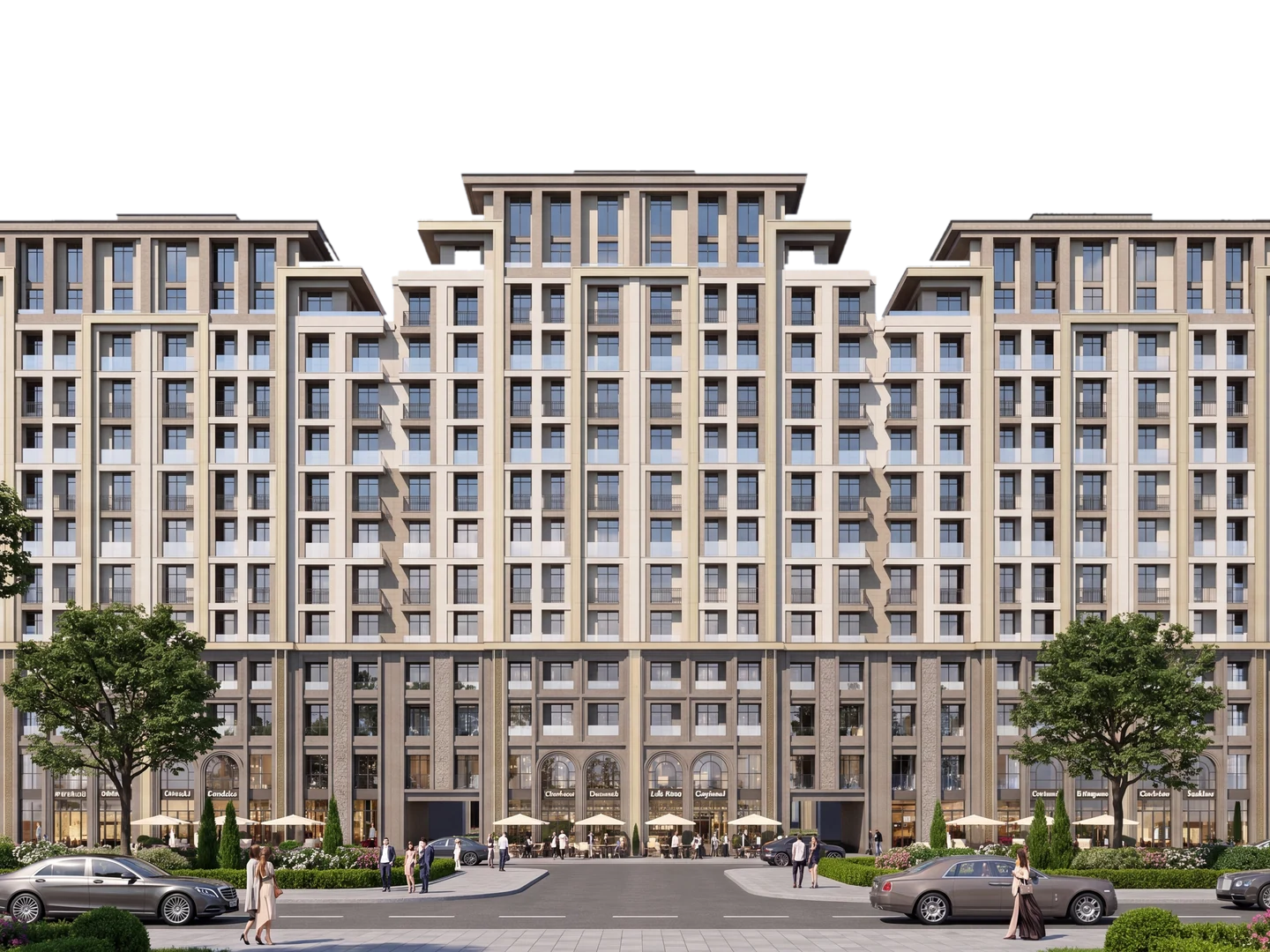 PARI Residence — the street façade of the quarter. Project visualisation